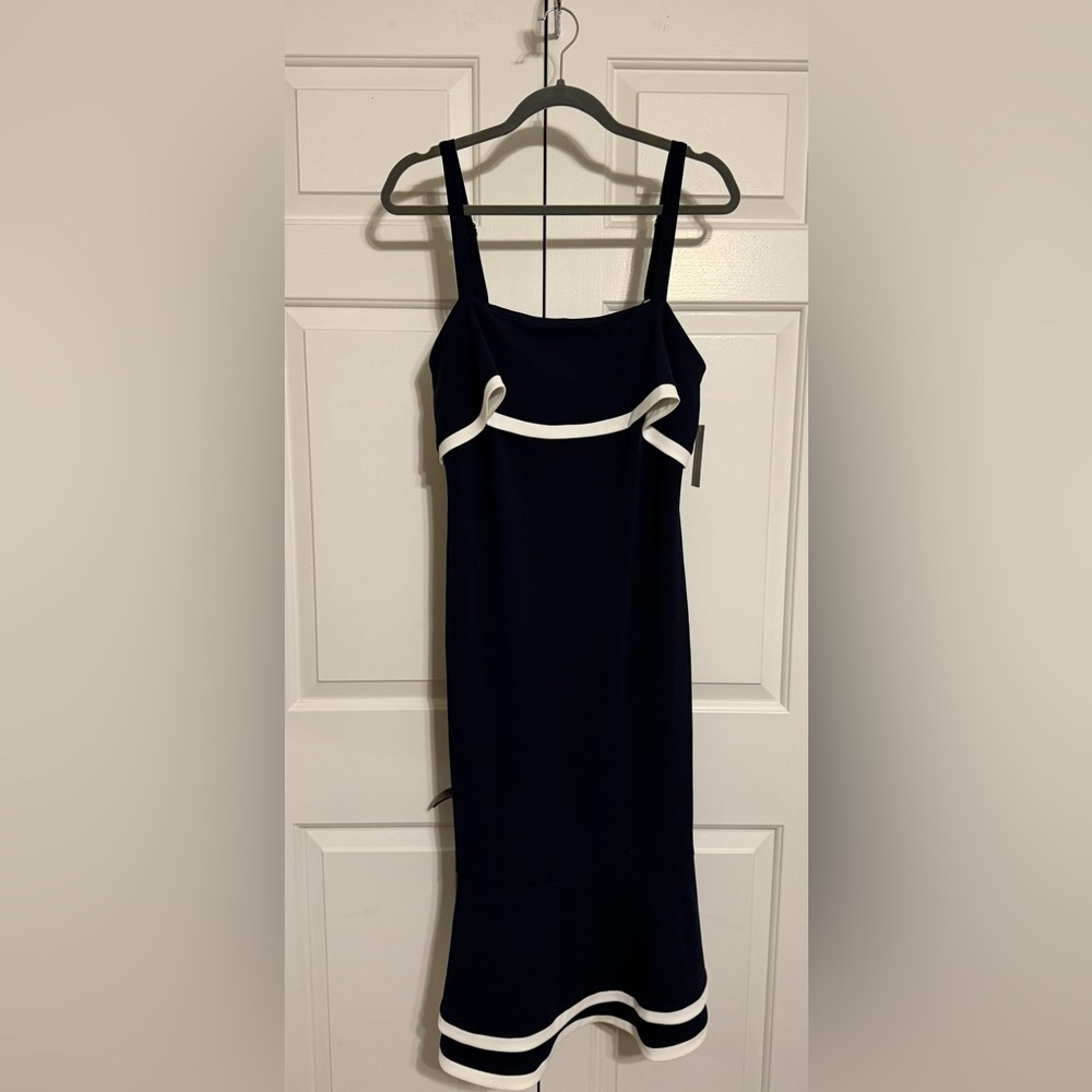 RACHEL Rachel Roy Navy Dress with White Trim size L
